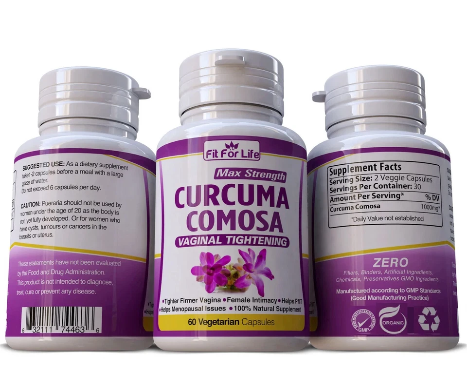 2x Curcuma COMOSA Women Vaginal Tightening PMS Stop Odor Pills Supplement 120ct