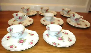 Platos y tazas de té/almuerzo rosa vintage~Lefton China~8 cada uno - Imagen 1 de 21