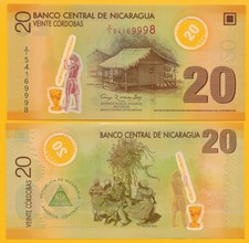 Nicaragua 20 Cordobas p-202b 2007 UNC Polymer Banknote