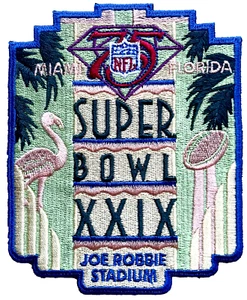 NEW 1995 SUPER BOWL XXIX OFFICIAL NFL FOOTBALL PATCH 49ERS VS CHARGERS W&W - Bild 1 von 2