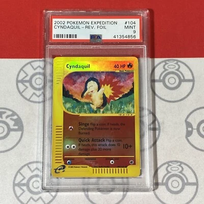 PSA 9 Cyndaquil 104/165 Reverse Holo 2002 Pokemon Expedition 41354856 - Image 1 of 3