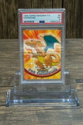 1999 Topps Pokemon TV Charizard #6 PSA 5 EX POP 13 (Red Dot Misprint)  - Image 1 of 3