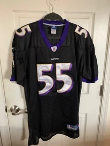 Reebok NFL Ravens Terrell Suggs #55 Onfield Jersey Black/Purple Size 54 XLarge - Picture 1 of 12