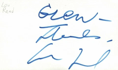 Lou Reed Singer Velvet Underground Rock Band Music Signed Index Card JSA COA Cover