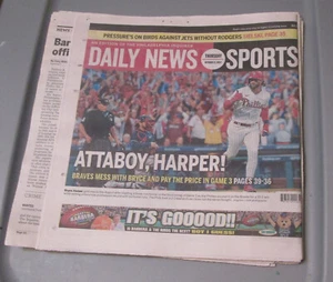 Philadelphia Daily News Oct 12, 2023 Phillies Diggin Deep/Attaboy Harper Payback - Picture 1 of 2