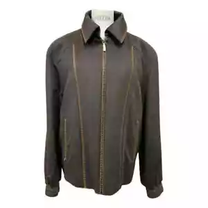Chaqueta de cachemira marrón Zilli con cuello de piel con cremallera talla FR 52 XL REINO UNIDO 40 - Imagen 1 de 10