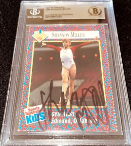 Shannon Miller autographed auto 1991 Sports Illustrated for Kids Rookie Card BAS
