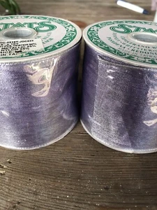 NWT 2 PCS Stats Ribbon 2.5 "x 10 Yards   Purple Lilac Lavender  Wedding Birthday - Picture 1 of 7