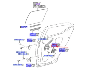 LEXUS CT ZWA10 Rear Left Door Window Regulator 6980422200 NEW GENUINE - Picture 1 of 2