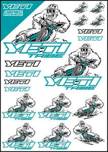 YETI TRIBE BIKE DECAL REPLICA MTB STICKERS SB140 SB150 eMTB MOUNTAIN BIKES TURQ - Picture 1 of 5