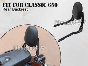 BLACK REAR BACKREST WITH PAD Fit For Royal Enfield Classic 650 - Picture 1 of 9