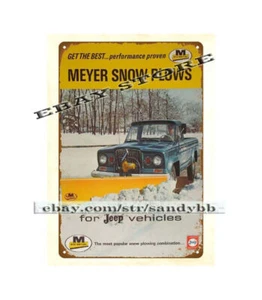 bellissima insegna latta metallo spazzaneve Meyer auto da letto 1965 - Foto 1 di 4