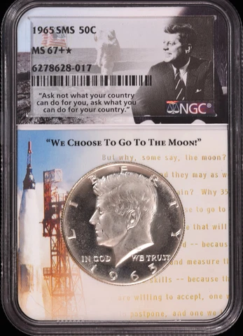 1965 SMS Kennedy NGC MS 67 + STAR ~ IN ASPIRATION HOLDER Cover