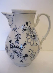 Alte Kaffeekanne,Rauenstein, blau weiss, Deckel fehlt - Bild 1 von 12