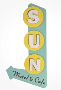 Summer Theme Novelty Wall Decor Sign SUN Motel & Cafe Retro Target Bullseye 2024 - Picture 1 of 2
