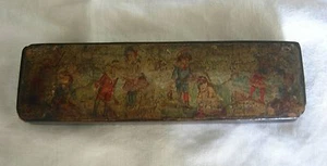 Antike viktorianische Regentschaft Pappmache dekorative Stift Bleistift Box - Bild 1 von 8