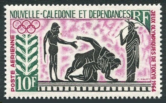 New Caledonia C38, MNH. Michel 410. Olympics Tokyo-1964. Wrestling. - Image 1 of 1