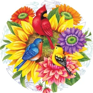 NEW 2023 BIRDS & FLOWERS SUNCATCHER ONLY - BIRDFEEDER & BIRDBATH SOLD SEPARATELY - Picture 1 of 6