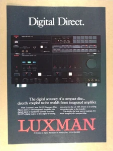 1987 Luxman LV-109 Stereo Amplifier D-109 CD Player vintage print Ad - Picture 1 of 1