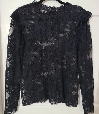 Suéter Chelsea28 Negro Transparente Todo Encaje Elástico Mujer Gótico Talla Mediana M Foto 1 de 4