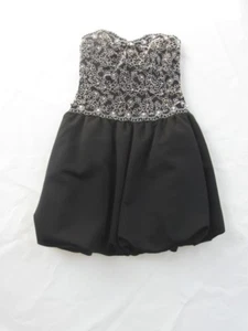 Aj Bari Dress Cocktail Formal Pearl Beaded Bubble Sexy Little Black 10 Vintage - Picture 1 of 6