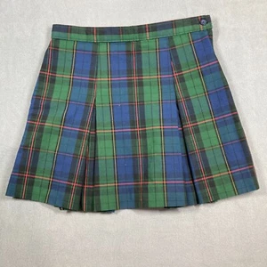 Becky Thatcher Girls Skirt 14 Uniform School Skort Plaid green Pleated Kilt - Picture 1 of 7