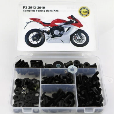 Kit de tuercas de carenado completo apto para MV AGUSTA F3 acero negro Foto 1 de 4