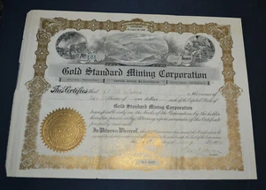 Gold Standard Mining Corporation 1909 Aktienzertifikat - Mojave Arizona - Bild 1 von 1