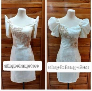 Filipiniana Dress Mestiza & Puff Sleeves - Picture 1 of 13