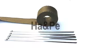 Hitzeschutzband Basalt 5m + 4 Metallkabelbinder +800°C Krümmer Racing - Bild 1 von 3