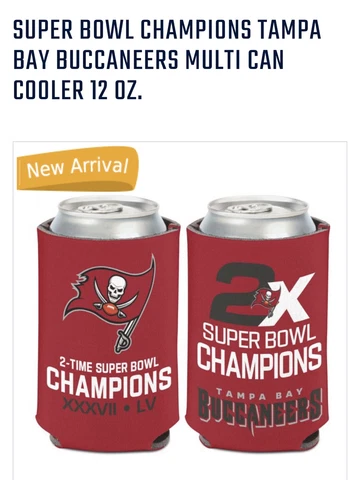 Tampa Bay Buccaneers Superbowl LV 2X Champions Can Coolie/Cooler Cover