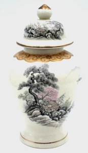 Vintage Orientalisch Japan Scenic Floral Ingwer Dose Keramik Porzellan Goldrand - Bild 1 von 6