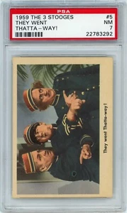 1959 Fleer 3 Three Stooges Card #5 PSA 7 – “They Went Thatta Way!” - Picture 1 of 2