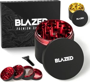 Blazed große Aluminium Kräutermühle (rot) - Bild 1 von 7