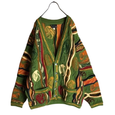 COOGI 3D Wool Knit Cardigan Vintage Multicolor Sweater Size M Australia Made - Image 1 of 4