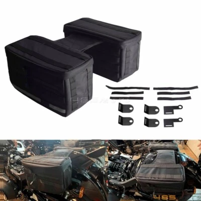 Нейлоновая седельная сумка дорожные сумки для Harley Dyna Softail Touring Sportster XL883 1200 - Изображение 1 из 4