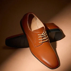 Herren Klassisch Schnürschuhe Modern Formell Oxford-Schuhe Schnürschuhe Leder Gefüttert Elegant Schuhe - Bild 1 von 27