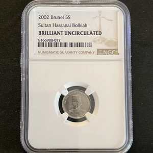 2002 Brunei 5 Sen Coin 5S NGC Brilliant Uncirculated - Picture 1 of 5