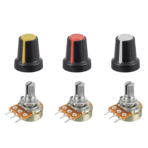 Pack 3x Potenciometro B1K B5K B10K B20K B50K B100K B250K B500K + KNOB PERILLA - Imagen 1 de 7