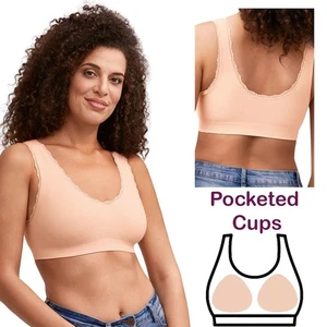 Amoena Pocketed Bralette Mastectomy Bra Top Kitty Pocketed Mastectomy Bra Top - Picture 1 of 6