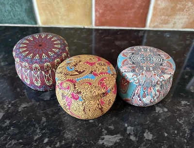 Small Empty Gift Tins x 3 Multicoloured - Image 1 of 4