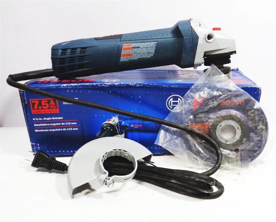 Bosch GWS8-45 7.5A Corded 4-1/2" Angle Grinder Lock-on Slide Switch No Handle - image 1 of 4