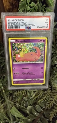 PSA 7 Slowpoke 5/12 Confetti Holo 2018 Colección McDonald's Promo Pokemon Foto 1 de 2