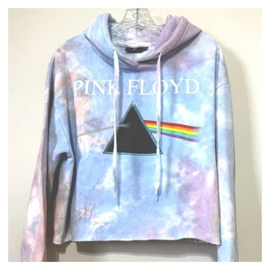 Pink Floyd Tie-Dye Cropped Long Sleeve Pullover Hoodie Sweatshirt Medium 1069 - Picture 1 of 9