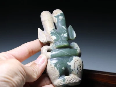 Folk Ancient HongShan Cultue Old Jade Stone Sun God Helios Amulet Pendant Statue - Image 1 of 4