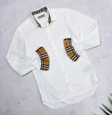 Burberry London England Shirt Classic White & Nova Check Pattern size XS - Image 1 of 4