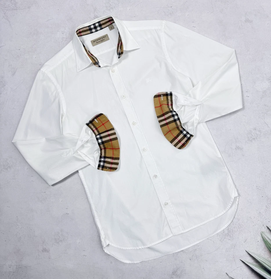 Burberry London England Shirt Classic White & Nova Check Pattern size XS - Image 1 of 4