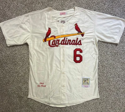 Vintage 1963 Stan Musial St. Louis Cardinals Mitchell & Ness Throwback Jersey #6 - Image 1 of 4