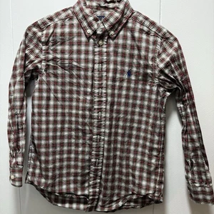 Polo Ralph Lauren Plaid Button Down Shirt Natural Stretch Kids Size Small (8) - Picture 1 of 5