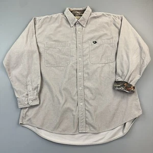 Mossy Oak Shirt Mens 2XL Beige Corduroy Long Sleeve Outdoor Hunting Casual - Picture 1 of 14
